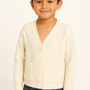 Nordstrom Textured Button Front Cardigan Ivory Cream Small